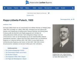 Screenshot Artikel Kapp-Lüttwitz-Putsch im HLB